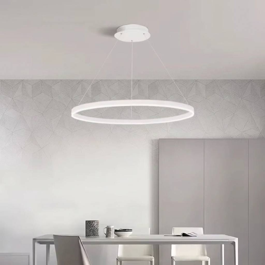 Nordic Ring Led Aluminum Circle Dimmable Pendant Chandelier
