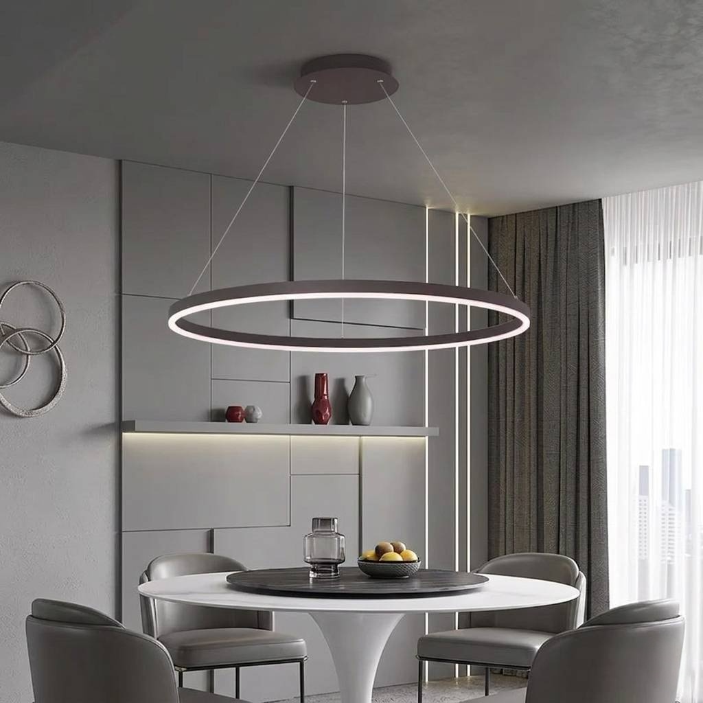 Nordic Ring Led Aluminum Circle Dimmable Pendant Chandelier