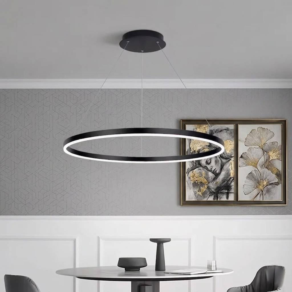 Nordic Ring Led Aluminum Circle Dimmable Pendant Chandelier