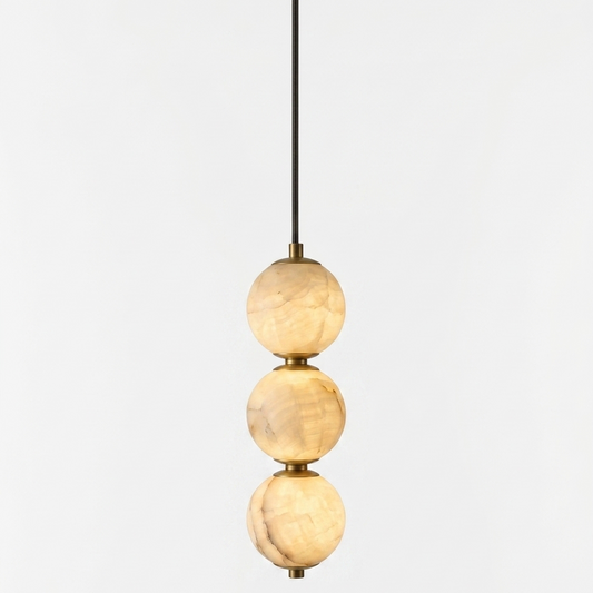 Spanish Marble Natural Stone Bead String Chandelier