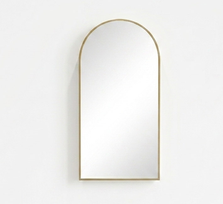 Gold Wall Mounted Medicine Cabinet with Mirror Storage