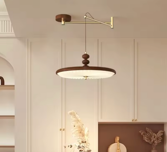 Medieval Wabi Sabi Pendant Walnut Hanging Lamp