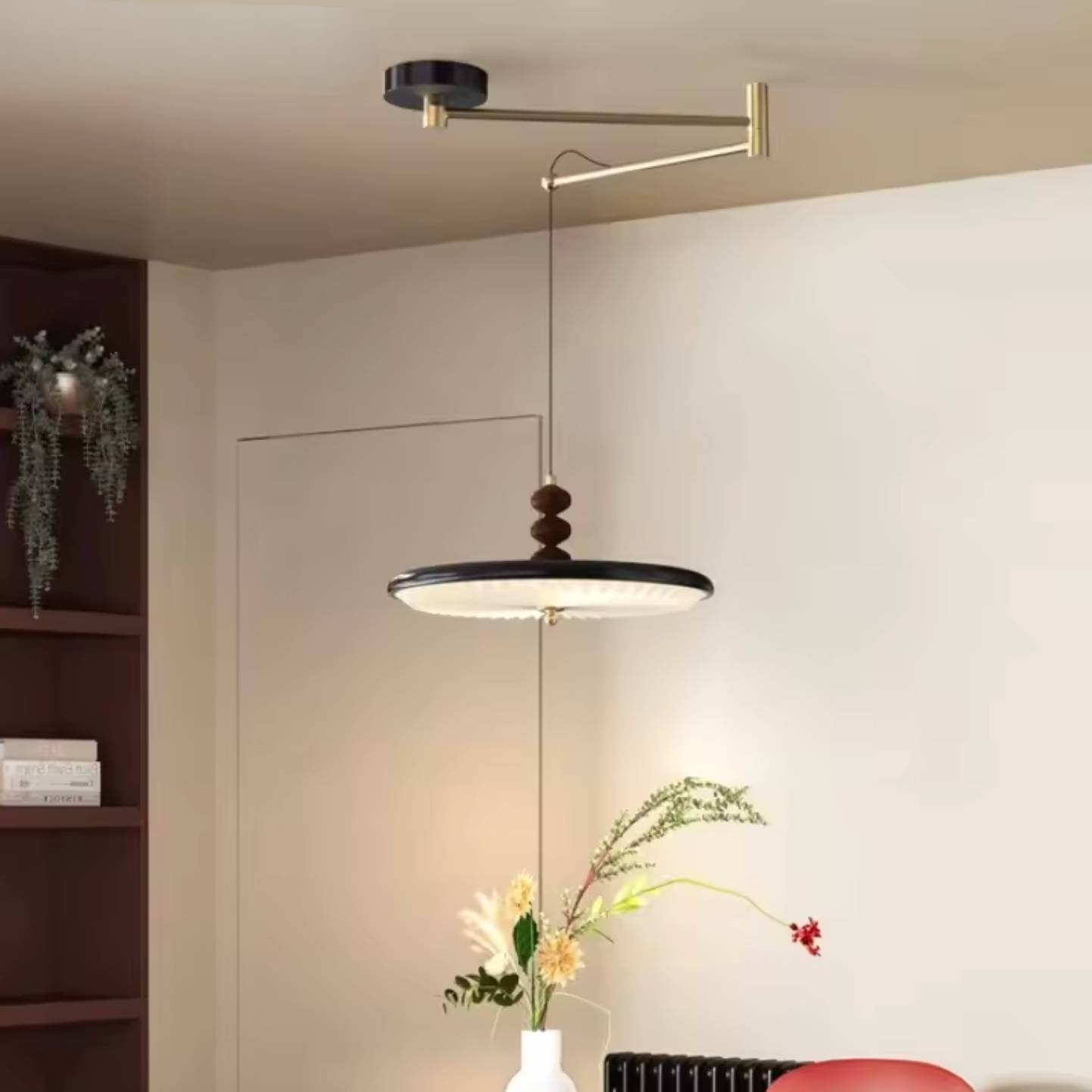 Medieval Wabi Sabi Pendant Walnut Hanging Lamp