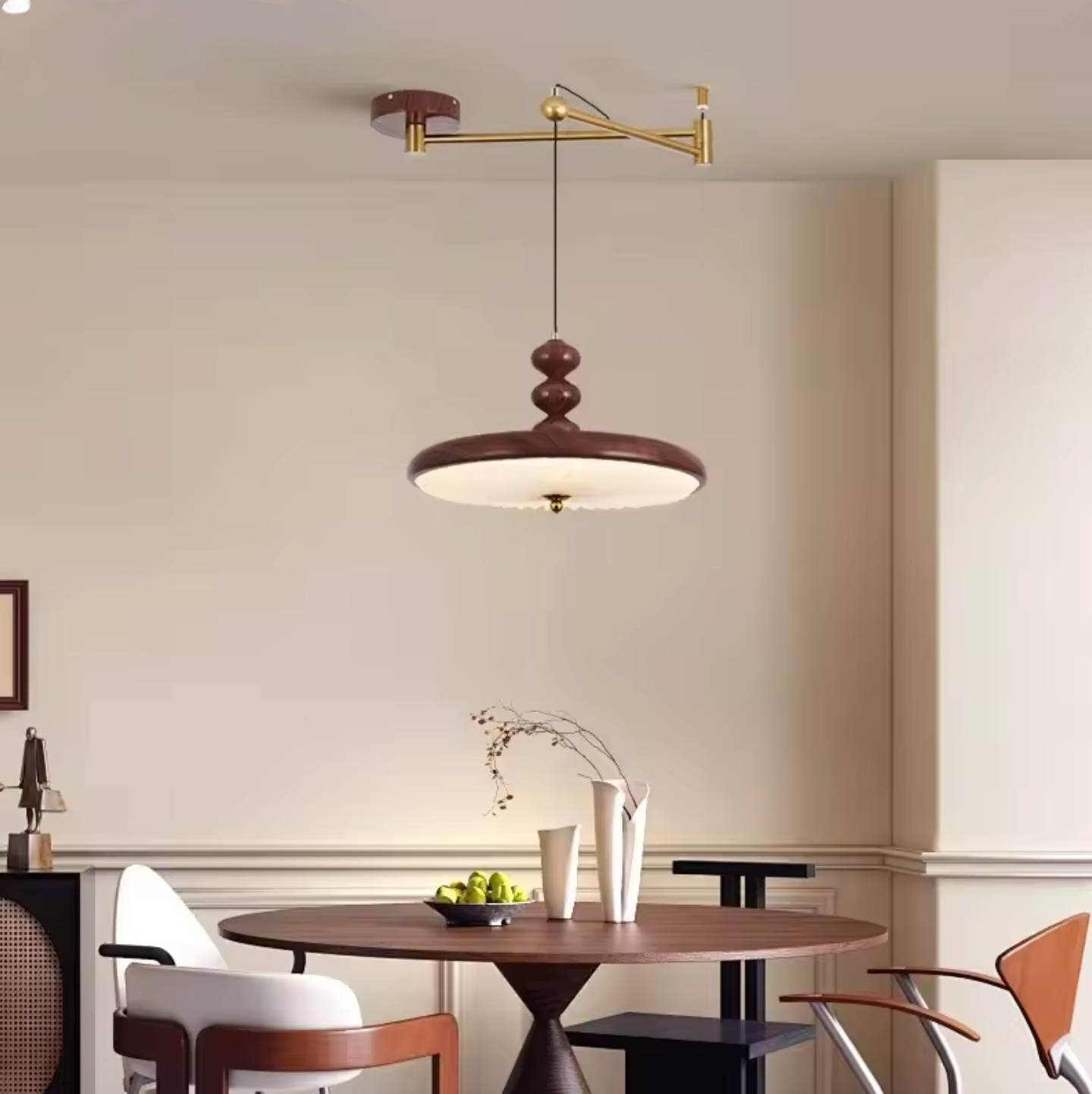 Medieval Wabi Sabi Pendant Walnut Hanging Lamp